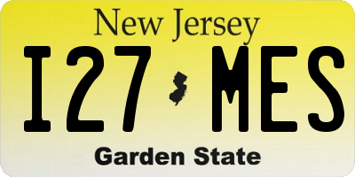 NJ license plate I27MES
