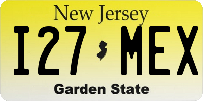 NJ license plate I27MEX