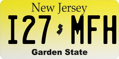 NJ license plate I27MFH