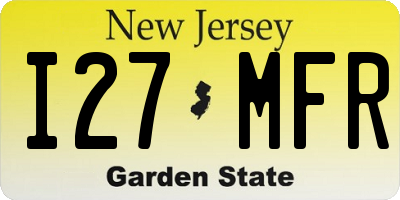 NJ license plate I27MFR
