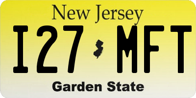 NJ license plate I27MFT