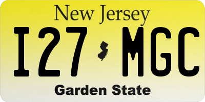 NJ license plate I27MGC