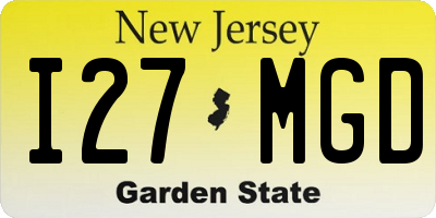 NJ license plate I27MGD