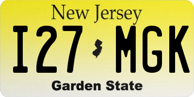 NJ license plate I27MGK