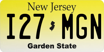 NJ license plate I27MGN