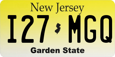 NJ license plate I27MGQ