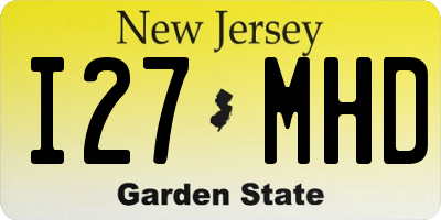 NJ license plate I27MHD