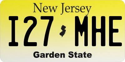 NJ license plate I27MHE