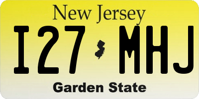 NJ license plate I27MHJ