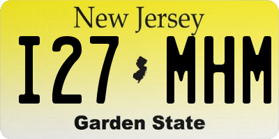 NJ license plate I27MHM