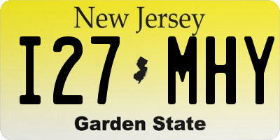 NJ license plate I27MHY