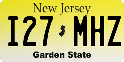 NJ license plate I27MHZ