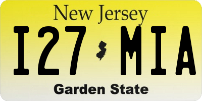 NJ license plate I27MIA