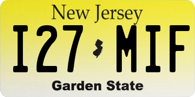 NJ license plate I27MIF