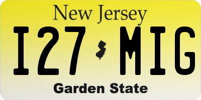 NJ license plate I27MIG