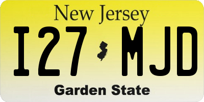 NJ license plate I27MJD
