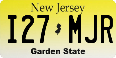 NJ license plate I27MJR