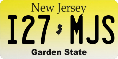 NJ license plate I27MJS