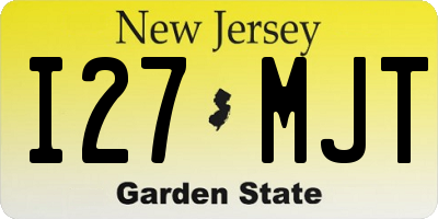NJ license plate I27MJT