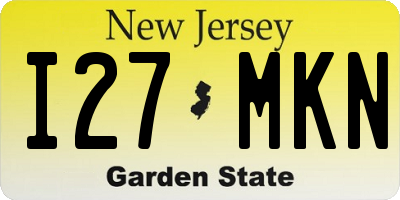 NJ license plate I27MKN