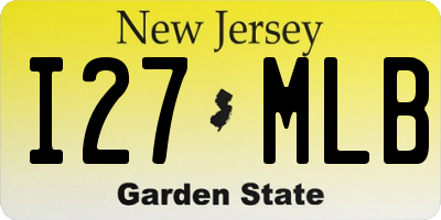NJ license plate I27MLB