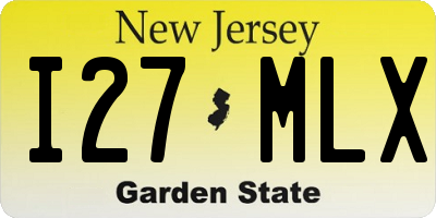 NJ license plate I27MLX