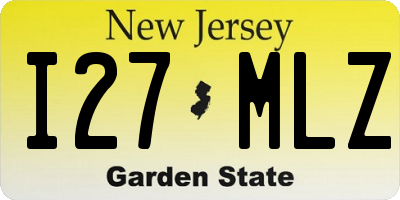 NJ license plate I27MLZ