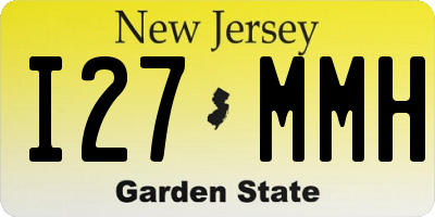 NJ license plate I27MMH