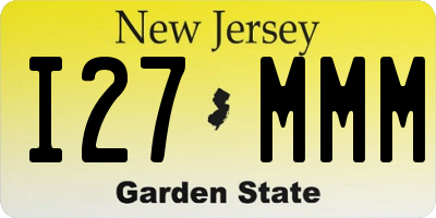 NJ license plate I27MMM