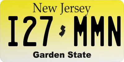 NJ license plate I27MMN