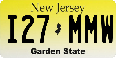 NJ license plate I27MMW