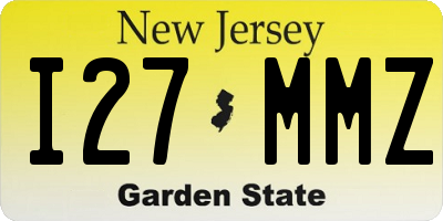 NJ license plate I27MMZ