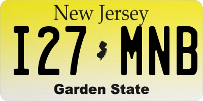 NJ license plate I27MNB