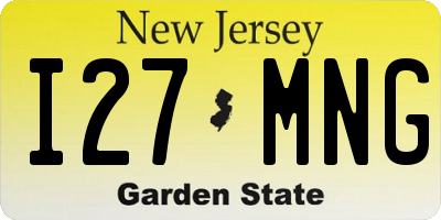 NJ license plate I27MNG