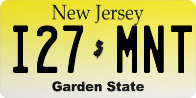 NJ license plate I27MNT