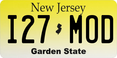 NJ license plate I27MOD
