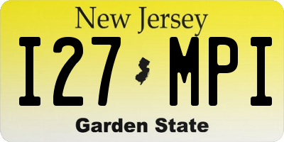 NJ license plate I27MPI