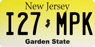NJ license plate I27MPK