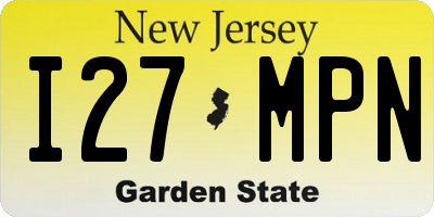 NJ license plate I27MPN