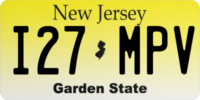 NJ license plate I27MPV