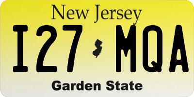 NJ license plate I27MQA