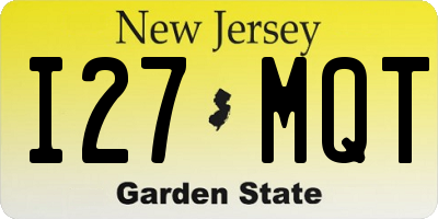 NJ license plate I27MQT