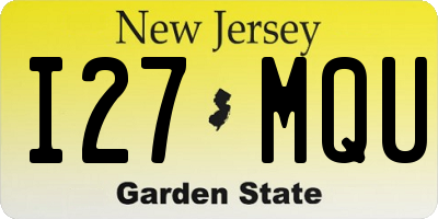 NJ license plate I27MQU