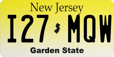 NJ license plate I27MQW