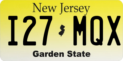 NJ license plate I27MQX