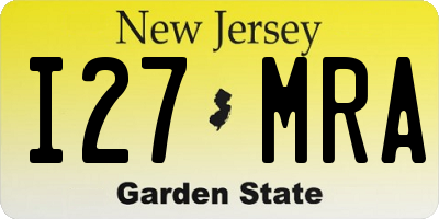 NJ license plate I27MRA