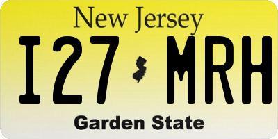 NJ license plate I27MRH