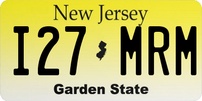 NJ license plate I27MRM