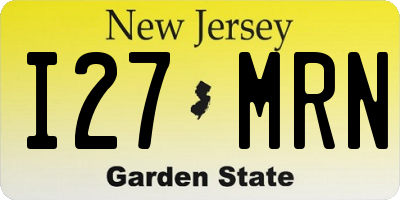 NJ license plate I27MRN