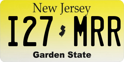 NJ license plate I27MRR